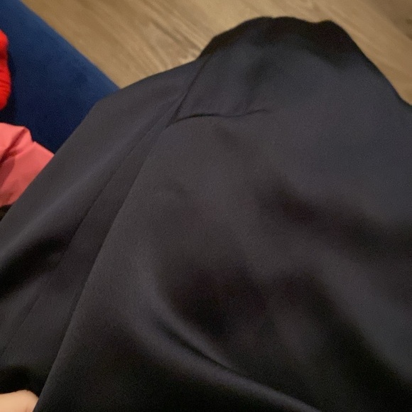 Tibi / Celestia Navy Blue Satin Slip Midi drape Dress 4 - Picture 7 of 8